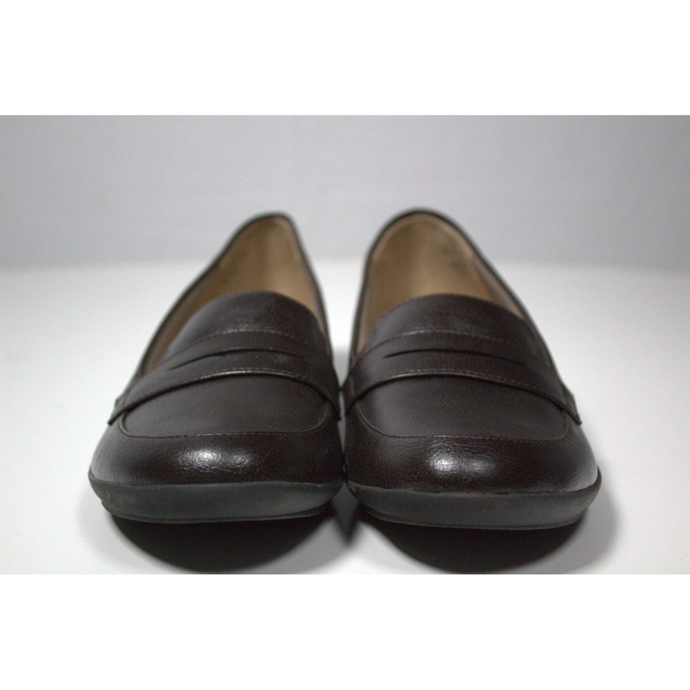 Lifestride Mala Womens US 8.5 M Penny Loafer Brown Leather Slip On Comfort Shoes